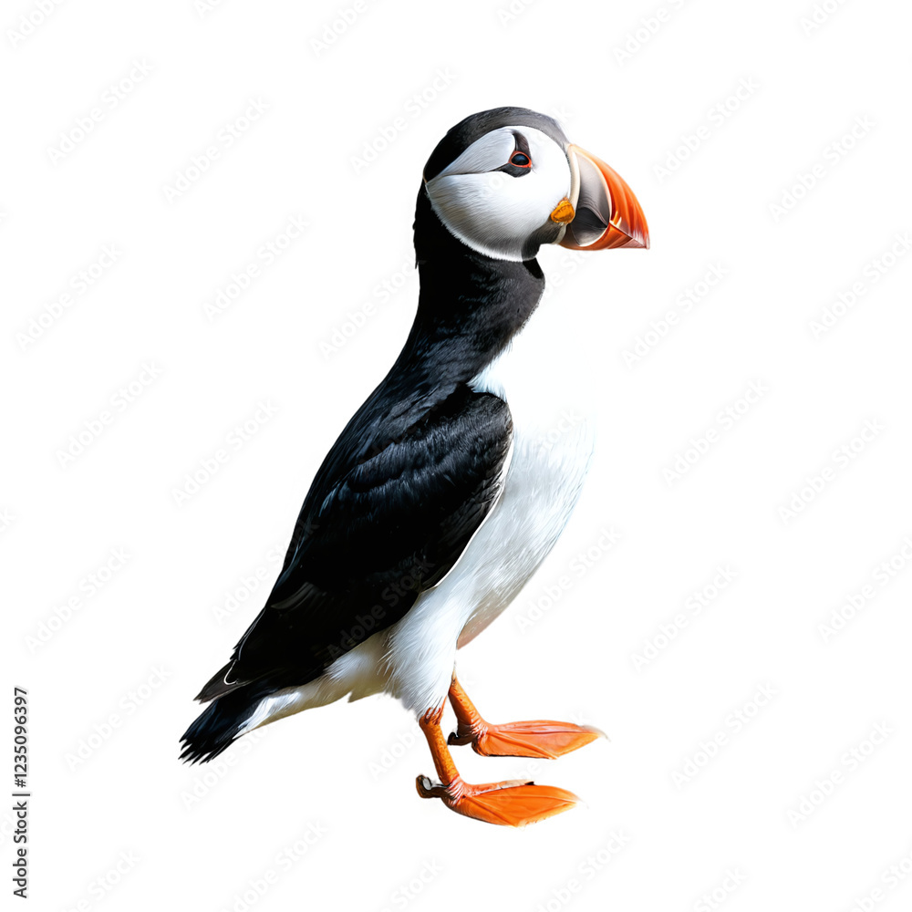 Naklejka premium Puffin Bird isolated on transparent background
