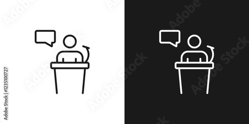 Tribune icon flat. Simple vector symbol and bonus icon