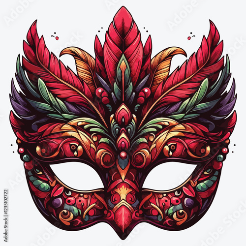 Red Carnival Mask stock illustration