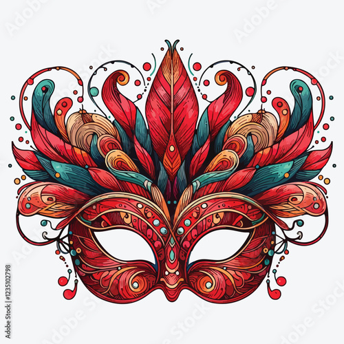 Red Carnival Mask stock illustration