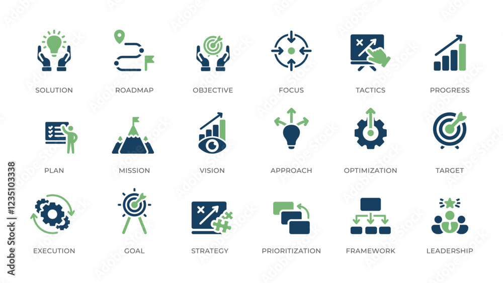 Discover a versatile collection of strategy icons designed to enhance goal setting, problemsolving, and planning. Perfect for improving presentations and boosting team communication across projects