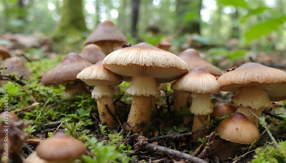 Close-up of mushrooms in the forest Close-up of mushrooms in the forest