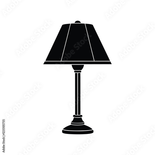 Floor lamp silhouette vector illustration for interior decor, home lighting, stylish room decoration, elegant modern lamps, office desk lamps, and table lamps