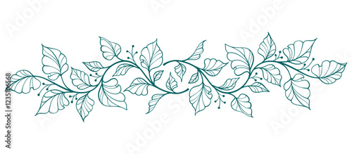 Outline Vector illustration of a branch of a tree