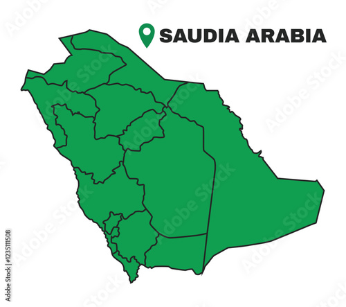 Saudi Arabia simple flat vector illustration map