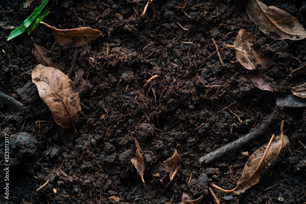 Top view of a textured ground surface with fertile soil Top view of a textured ground surface with fertile soil