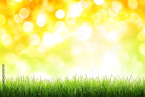 Vibrant Green Grass with Sunny Background