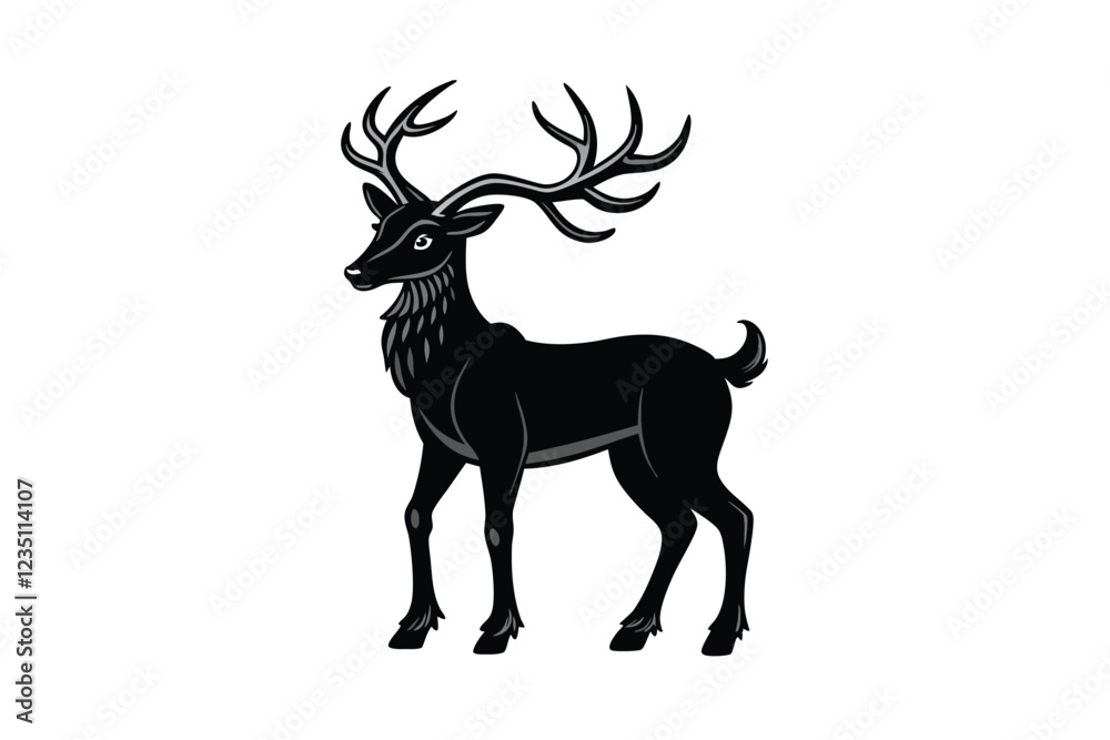 Obraz premium deer silhouette vector