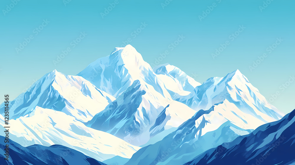 Obraz premium majestic snowy mountain peaks