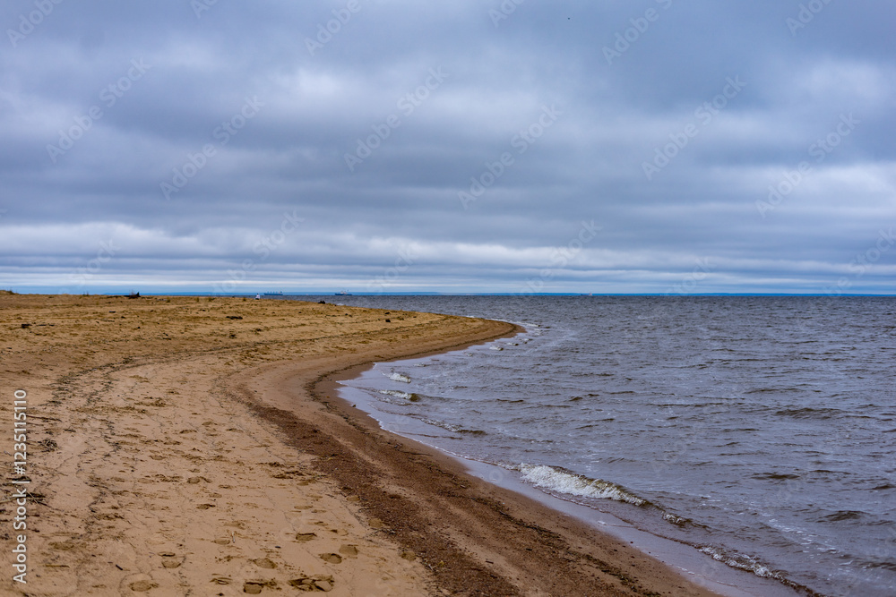 Sandy seashore against the sky Sandy seashore against the sky
