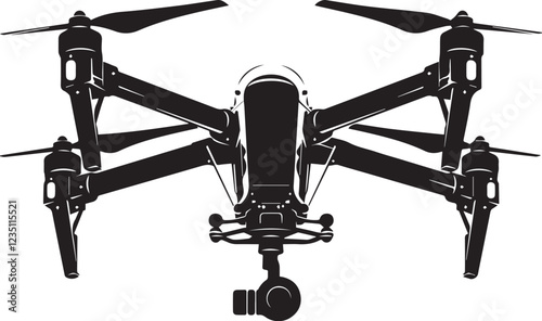 FPV Drone. Hand drawn vector illustration	
