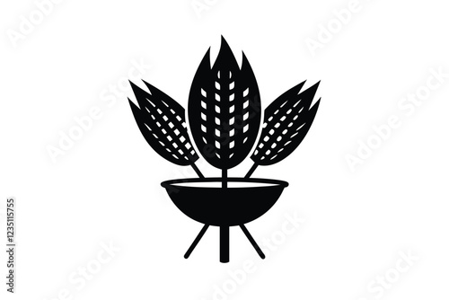 barbecue grill and barbecue