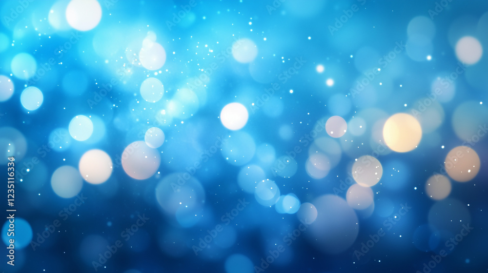 Blue Bokeh Abstract Background with Glowing Particles Blue Bokeh Abstract Background with Glowing Particles