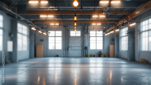 Bright and Spacious Industrial Interior with Polished Concrete