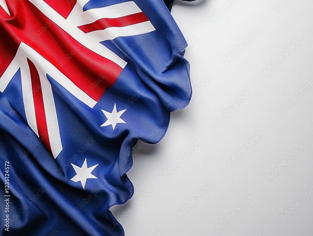 Fototapeta premium Majestic Australian flag displayed proudly in a grassy field