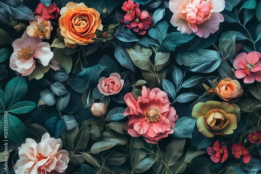 Fototapeta premium Beautiful flowers wallpaper