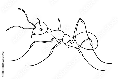 Minimal Ant Outline Drawing | Vector Illustration 