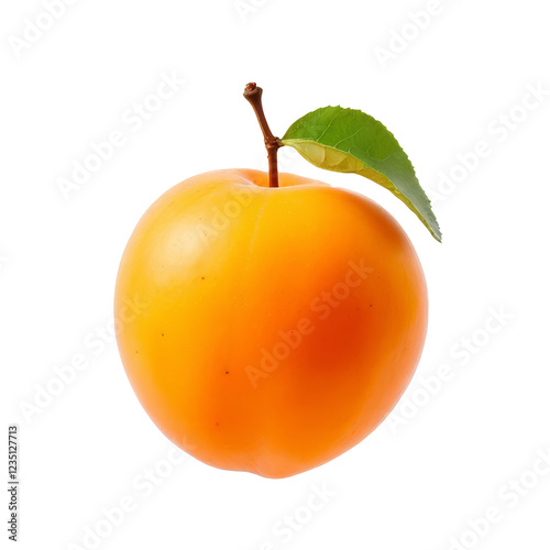 Apricot, fresh ripe fruit isolated on transparent background, close-up shot