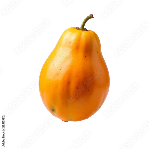 Papaya, fresh ripe fruit isolated on transparent background, close-up shot
