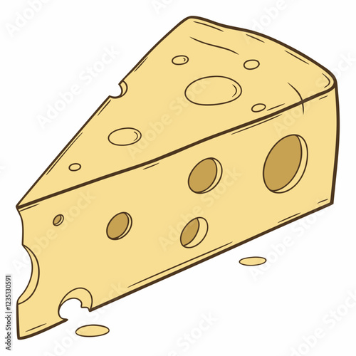 piece of cheese isolated