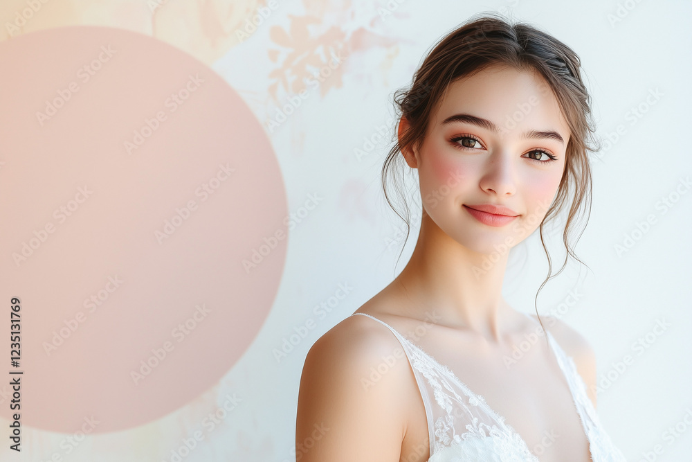 Capture elegance and natural beauty with this portrait of a young woman in soft, glowing light. Perfect for wedding, beauty, or lifestyle content, showcasing grace, confidence, and effortless charm Capture elegance and natural beauty with this portrait of a young woman in soft, glowing light. Perfect for wedding, beauty, or lifestyle content, showcasing grace, confidence, and effortless charm