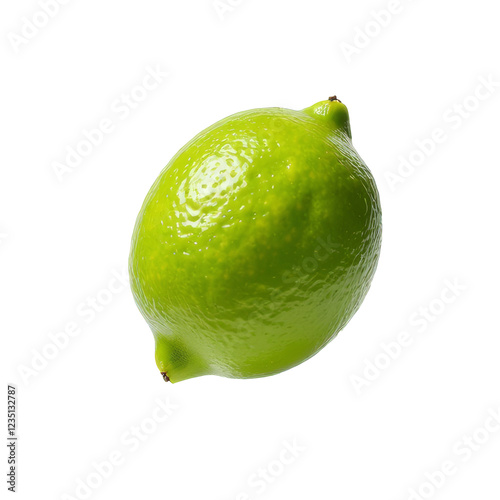 Lime, fresh ripe fruit isolated on transparent background, close-up shot