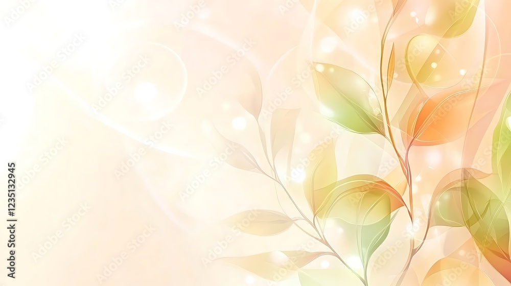 Delicate Pastel Leaves Abstract Nature Artwork Delicate Pastel Leaves Abstract Nature Artwork