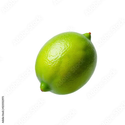 Lime, fresh ripe fruit isolated on transparent background, close-up shot