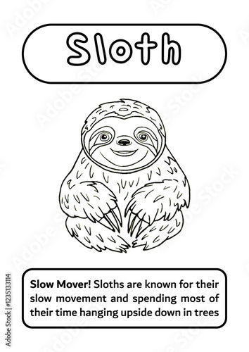 Sloth Coloring Page