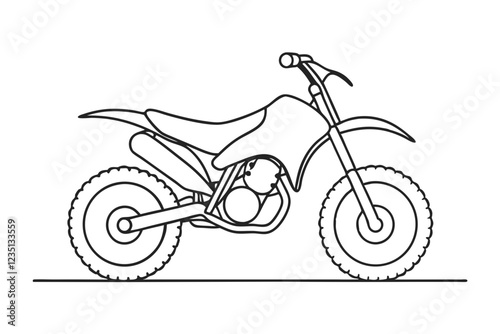 Dirt Bike Line Drawing Vector. Artistic Illustration