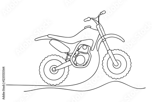 Dirt Bike Line Drawing Vector. Artistic Illustration