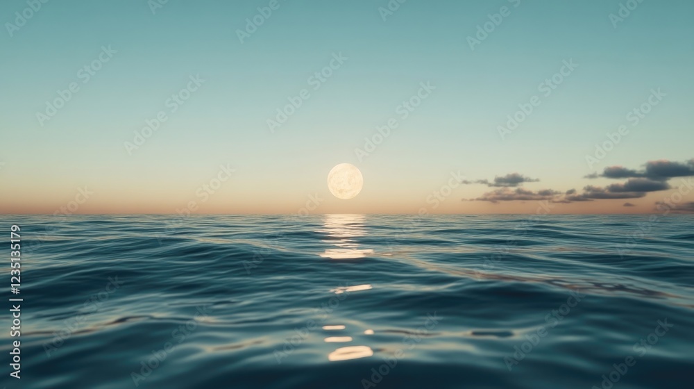 The moon reflecting on calm ocean waves The moon reflecting on calm ocean waves