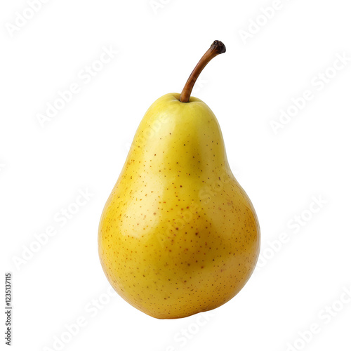 Pear, fresh ripe fruit isolated on transparent background, close-up shot
