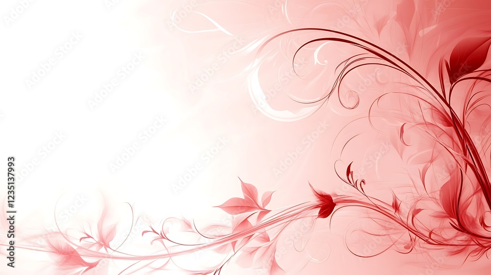 Delicate Red Floral Design Abstract Background Delicate Red Floral Design Abstract Background