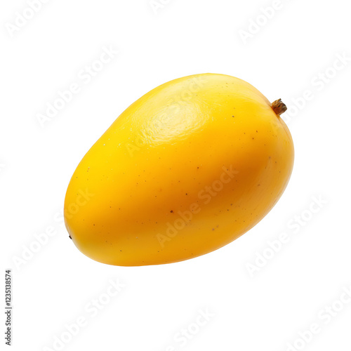 Mango, fresh ripe fruit isolated on transparent background, close-up shot