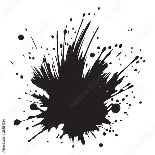 Abstract Ink Splotch Silhouette Vector Design Element