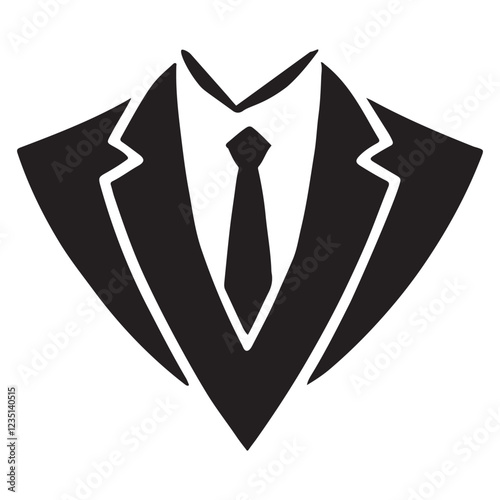 Suit and Tie Silhouette Vector Illustration for Business and Formal Events