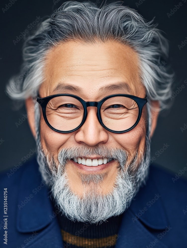 Portrait of Happy Asian Man with Glasses Smiling Portrait of Happy Asian Man with Glasses Smiling