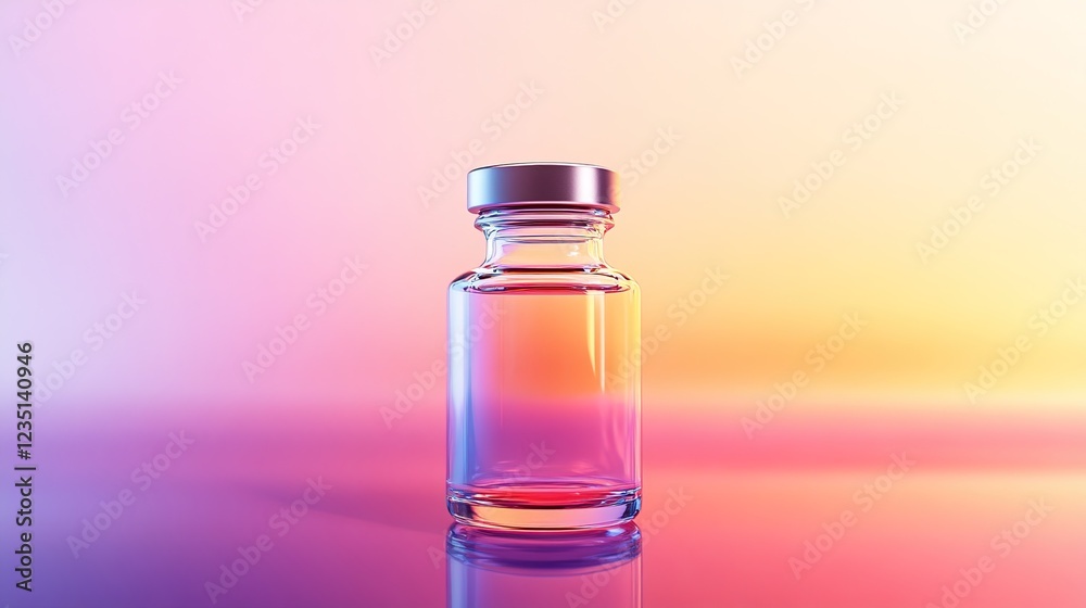Photo of a vial on a soft background, symbolizing a medicine bottle, shot in a studio with high resolution Photo of a vial on a soft background, symbolizing a medicine bottle, shot in a studio with high resolution