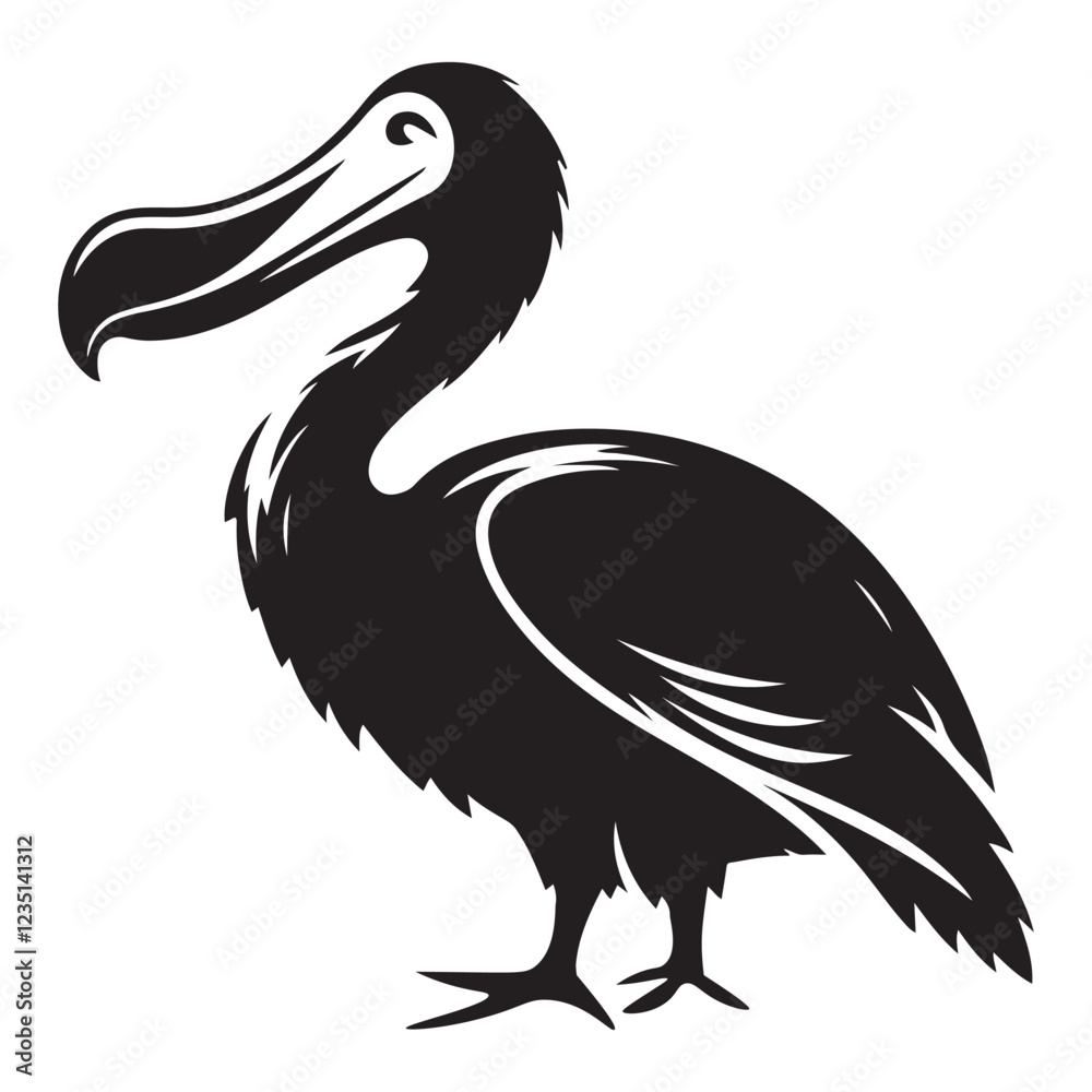 Fototapeta premium Pelican Silhouette Vector Illustration for Bird Designs