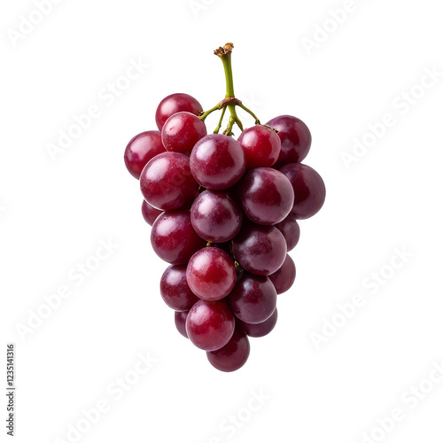 Grape, fresh ripe fruit isolated on transparent background, close-up shot
