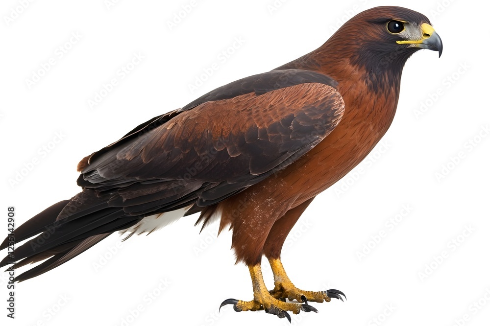 Hawk Isolated on White Background. Hawk Isolated on White Background.