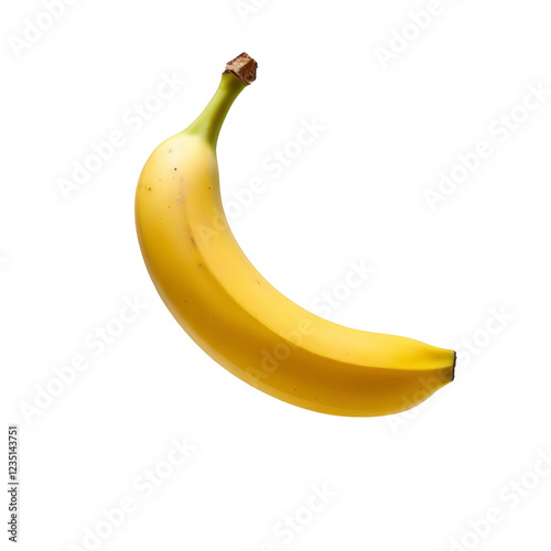 Banana, fresh ripe fruit isolated on transparent background, close-up shot