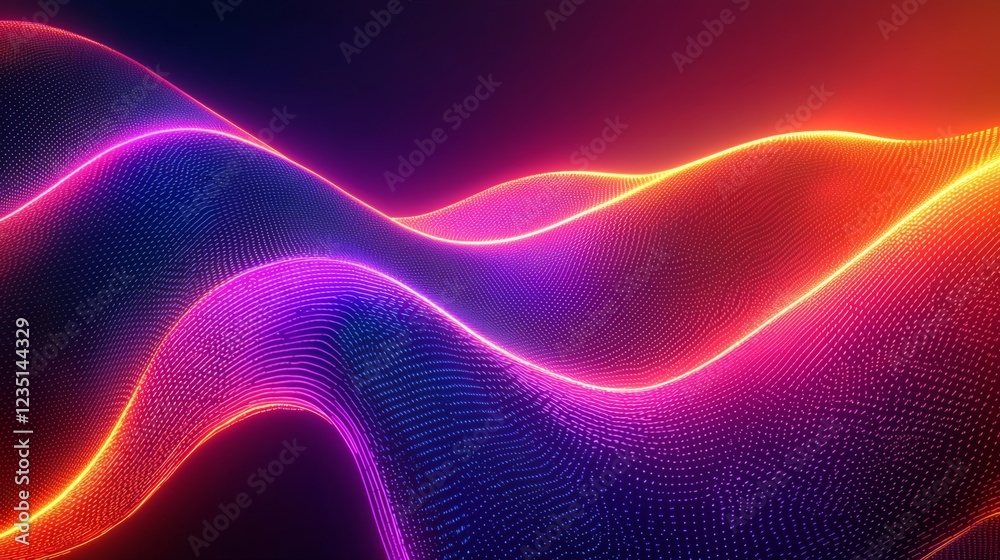 Vibrant Neon Wave Abstract Art Background Image Vibrant Neon Wave Abstract Art Background Image