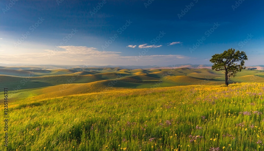 Fototapeta premium Grasslands are a reminder of nature's beauty.