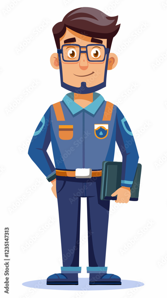 It Technician smiling with a clipboard against a white background It Technician smiling with a clipboard against a white background