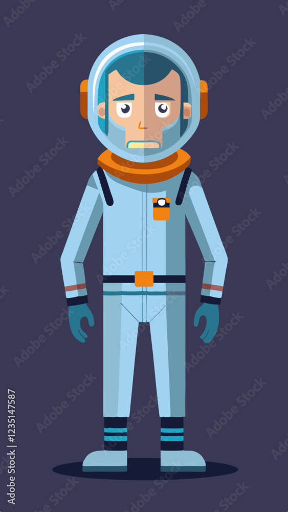 Scientist Space icon in astronaut suit looking concerned Scientist Space icon in astronaut suit looking concerned
