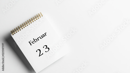 Minimalistischer Kalender am 23. Februar photo