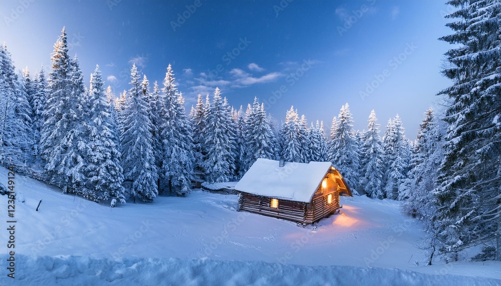 Naklejka premium Witness the elegance of a winter landscape. 