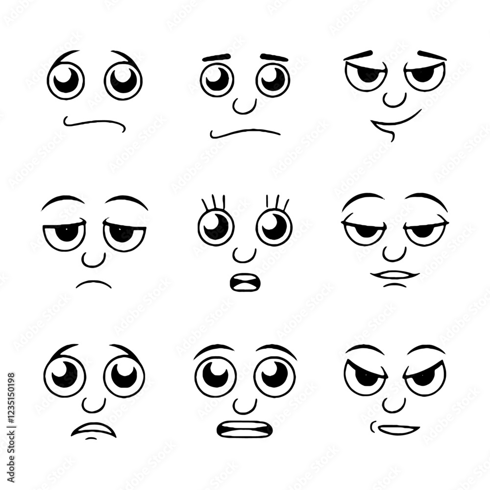 set of cartoon eyes set of cartoon eyes